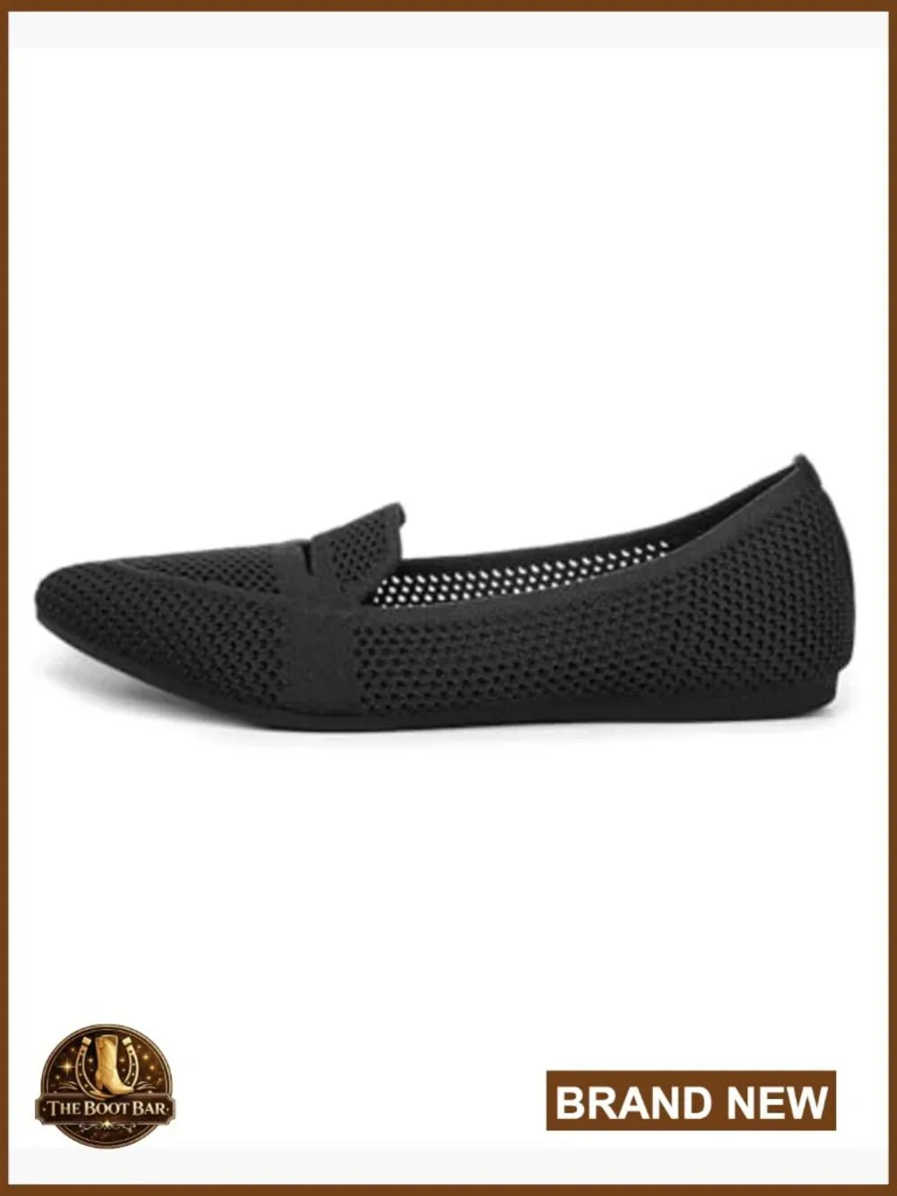 Pointed Toe Knit Loafers, Lightweight Slip-On Flats with Arch Support